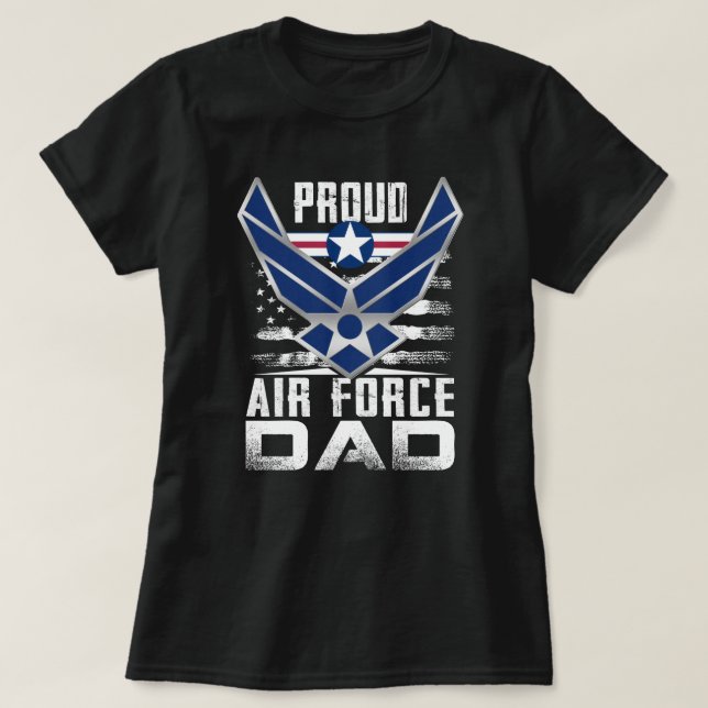 Mens Proud Air Force Dad Military Veteran  T-Shirt (Design vorne)