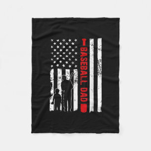 Mens Proud Baseball Vater American Flag Sports  Fleecedecke
