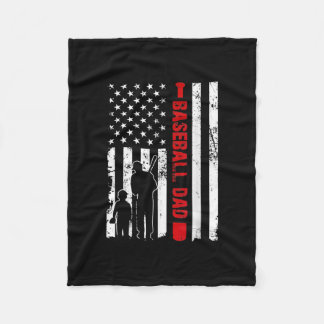 Mens Proud Baseball Vater American Flag Sports  Fleecedecke