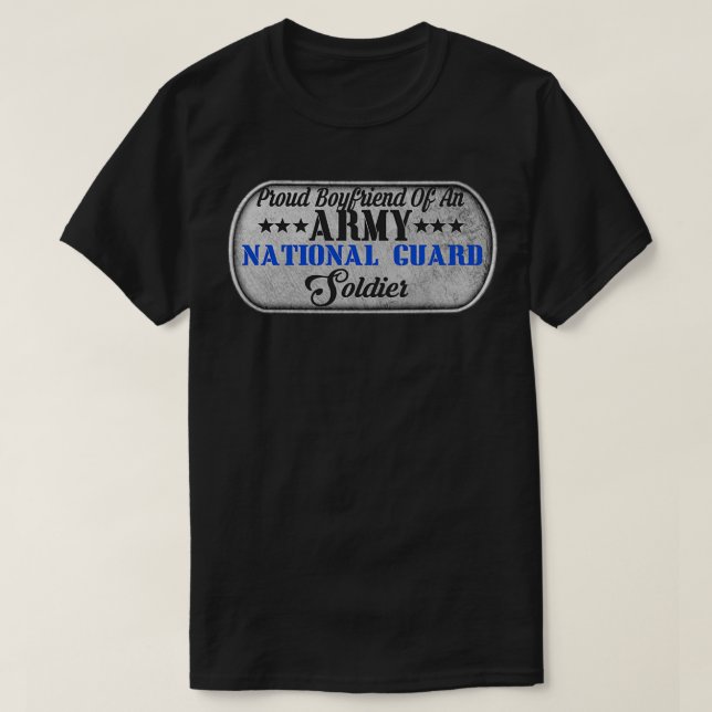 Mens Proud Boyfriend of a Army National Guard U T-Shirt (Design vorne)