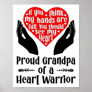 Mens Proud Chd Warrior Grandpa Kongenitales Herz D Poster