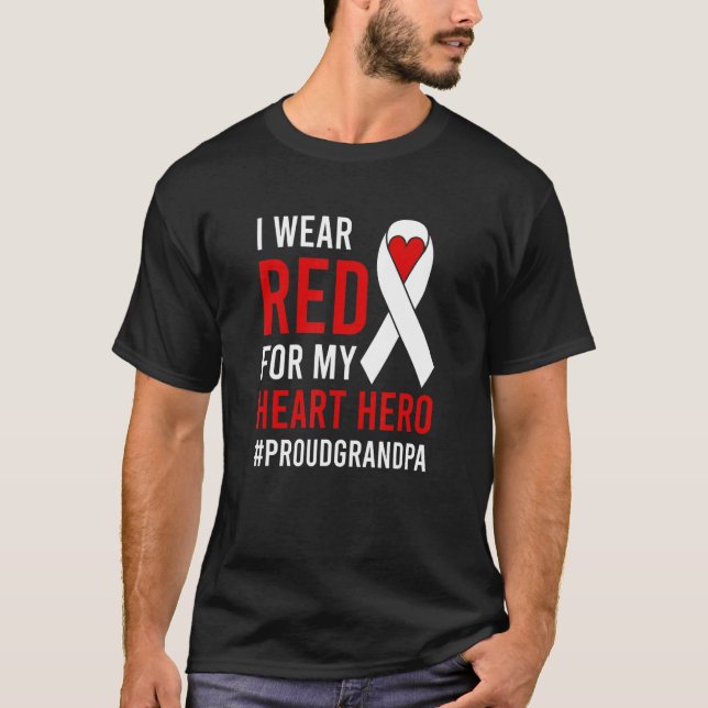 Mens Proud CHD Warrior Opa Kongenital Heart Di T-Shirt (Vorderseite)