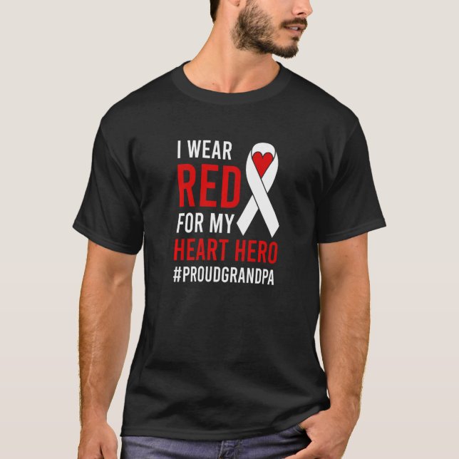 Mens Proud CHD Warrior Opa Kongenital Heart Di T-Shirt (Vorderseite)