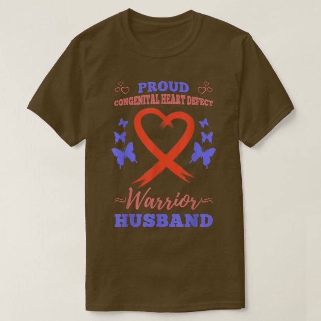 Mens Proud Congenital Heart Defect Warrior Husband T-Shirt (Design vorne)