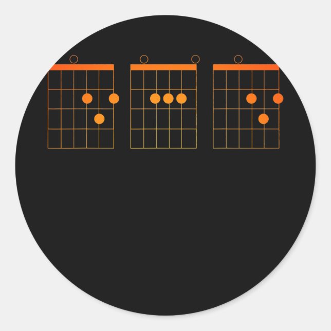 Mens Proud Dad Funny Guitarist Guitar Chords Runder Aufkleber (Vorderseite)