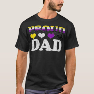 Mens Proud dad Nicht binärer Prix Flag LGBT Father T-Shirt