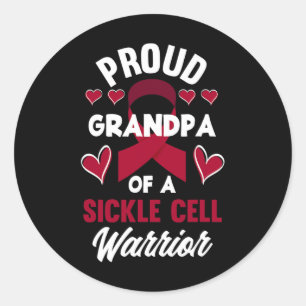 Mens Proud Grandpa eines Sichelzellenkriegers Sich Runder Aufkleber