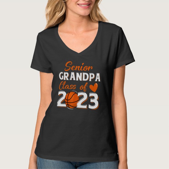 Mens Proud Grandpa Of A 2023 Senior Basketball Gra T-Shirt (Vorderseite)