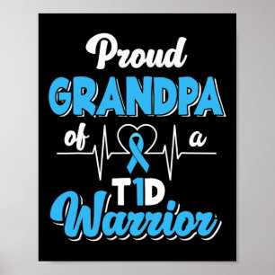 Mens Proud Grandpa von T1d Krieger Diabetiker Diab Poster