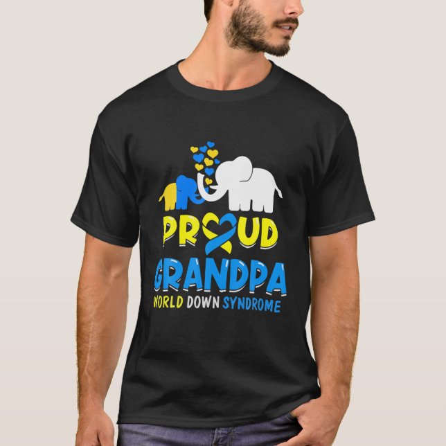 Mens Proud Grandpa World Down Syndrome Awareness D T-Shirt (Vorderseite)