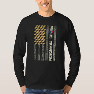 Mens Proud Grandson American Flag Football Vater T-Shirt