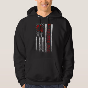 Mens Proud Lacrosse Vater American Flag Cool Usa P Hoodie
