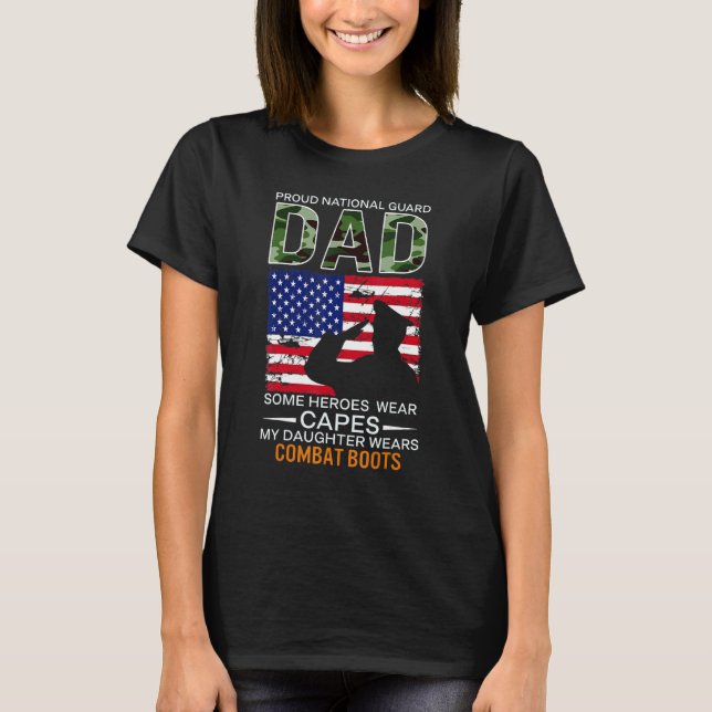 Mens Proud National Guard Vater My Daughter Wear C T-Shirt (Vorderseite)
