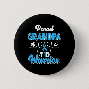 Mens Proud Opa eines T1D-Kriegers Diabetikers Button