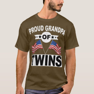 Mens Proud Opa von Twins American Flag Twin Gra T-Shirt