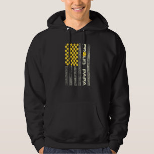Mens Proud Papa American Flag Softball Pater Hoodie