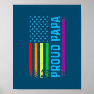 Mens Proud Papa Grandpa Vater LGBT LGBTQ Gay Pride Poster