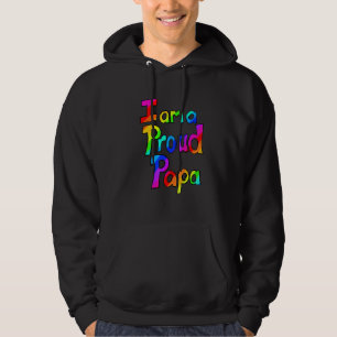 Mens Proud Papa Vater Pater Rainbow Hoodie