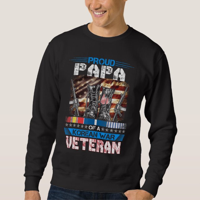 Mens Proud Papa von einer Veteranen aus Korea im K Sweatshirt (Vorderseite)