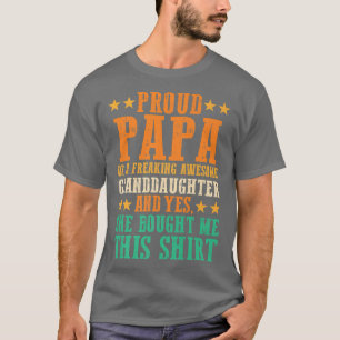 Mens Proud Papa von Enkeltochter Großvater T-Shirt