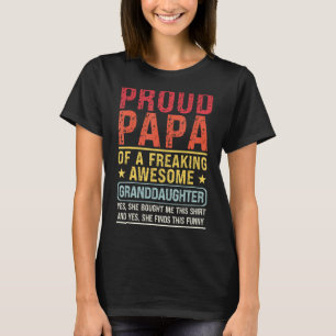 Mens Proud Papa von Großtochter Papa Granddaugh T-Shirt