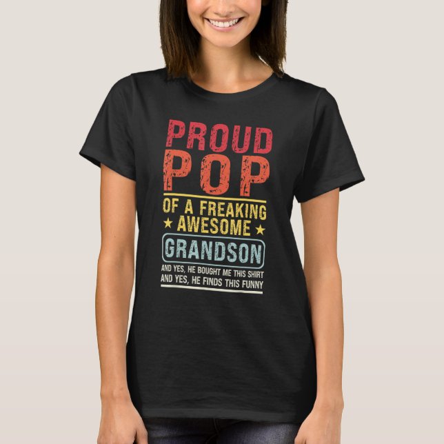 Mens Proud Pop of a Grandson Pop & Grandson T-Shirt (Vorderseite)