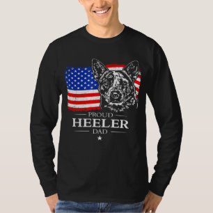 Mens Proud Rind Hund Heeler Vater American Flag Pa T-Shirt