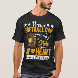Mens Proud Softball Vater Niedlicher Softball Vate T-Shirt
