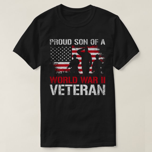 Mens Proud Sohn des 2. Weltkriegs Veteran - Militä T-Shirt (Design vorne)