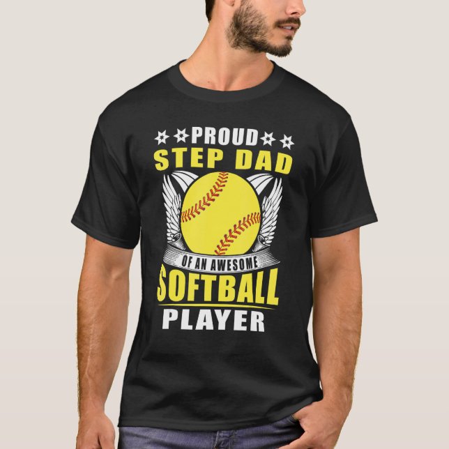 Mens Proud Step dad Of An Awesome Softball Player  T-Shirt (Vorderseite)