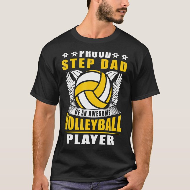 Mens Proud Step Papa eines Phantastischen Volleyba T-Shirt (Vorderseite)