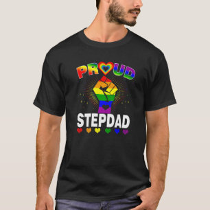 Mens Proud Stepdad Rainbow Lgbt Gay Pride Monat F T-Shirt