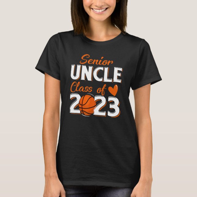 Mens Proud Uncle Of A 2023 Senior Basketball Gradu T-Shirt (Vorderseite)