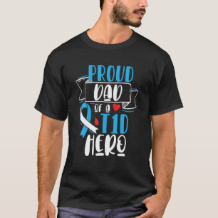 Mens Proud Vater eines T1D Hero Typ 1 Diabetes Vat T-Shirt