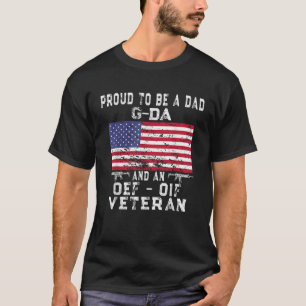 Mens Proud Vater G Da OEF OIF Veteran Retro US Fla T-Shirt
