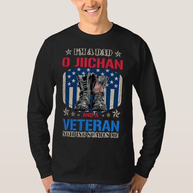 Mens Proud Vater von Jiichan und Veteran Veteran V T-Shirt (Vorderseite)