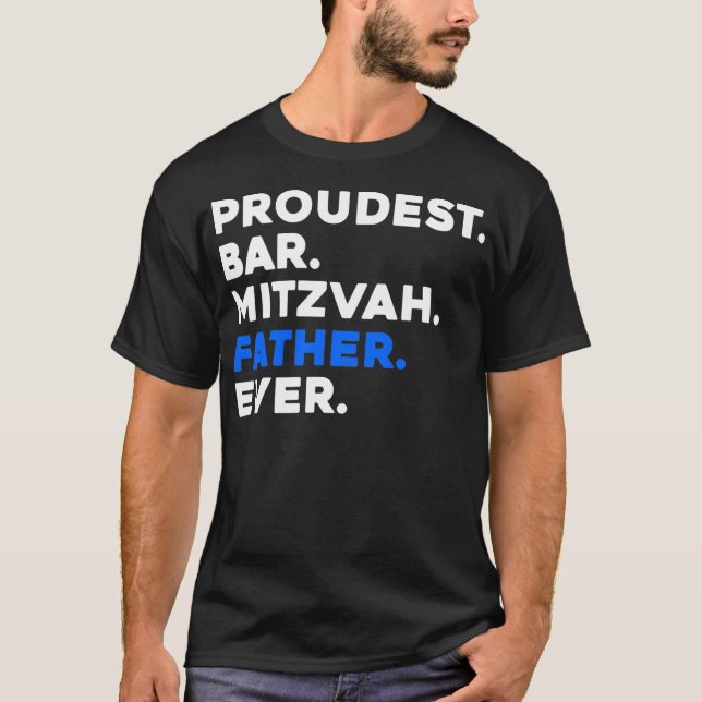 Mens PROUDEST BAR MITZVAH VATER JEDER Jüdische Jun T-Shirt (Vorderseite)