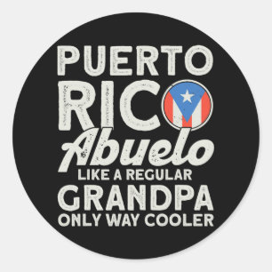 Mens Puerto Rico Abuelo wie ein regelmäßiger Großv Runder Aufkleber