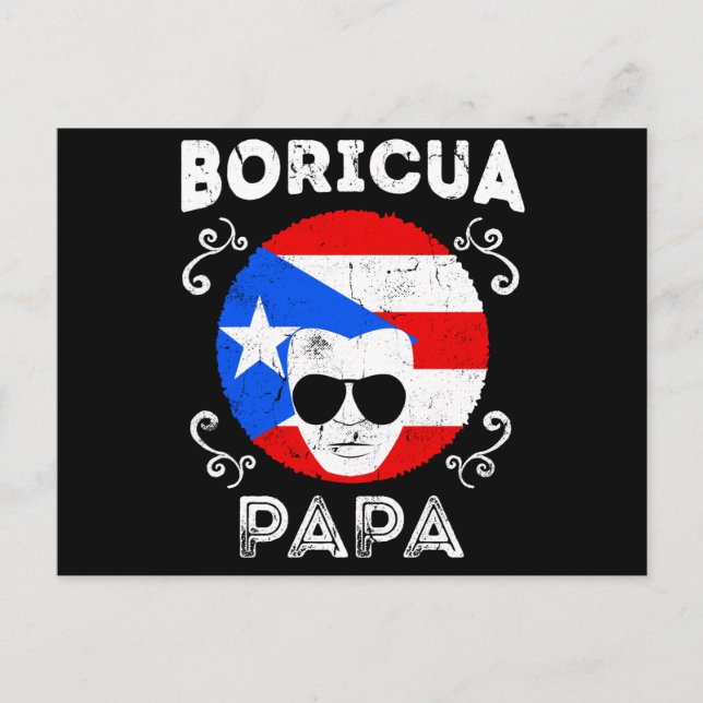 Mens Puerto Rico Boricua Latino Postkarte (Vorderseite)