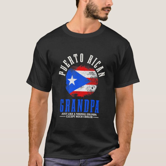 Mens Puerto Rico Großvater Puerto Rico Flaggenprei T-Shirt (Vorderseite)