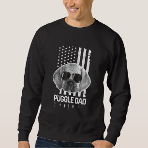 Mens Puggle Vater American Flag Hunde Heimtierzuch Sweatshirt