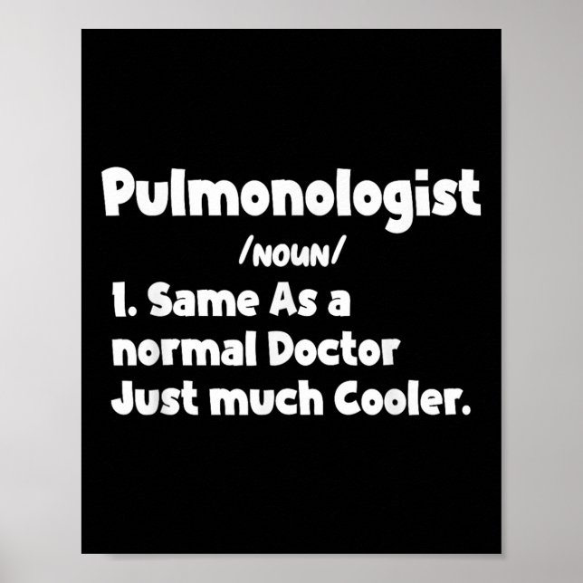 Mens Pulmonologe Definition Operation Doktor Pulmo Poster (Vorne)