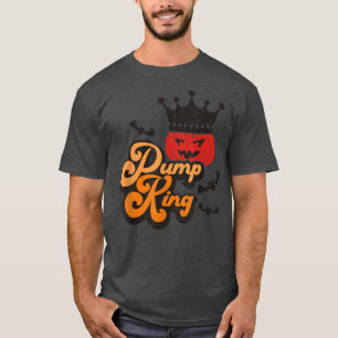 Mens Pumpkin King Bats Crown Kürbislaterne Hallow T-Shirt