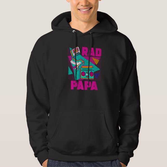 Mens Rad Papa 90s Aesthetic Nostalgia 1990's Retro Hoodie (Vorderseite)