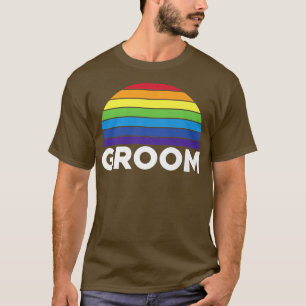 Mens Rainbow Colors Groom LGBT T-Shirt