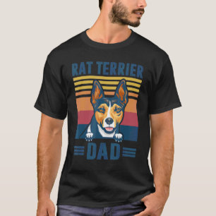 Mens Rat Terrier Vater Vater Retro Rat Terrier Dog T-Shirt
