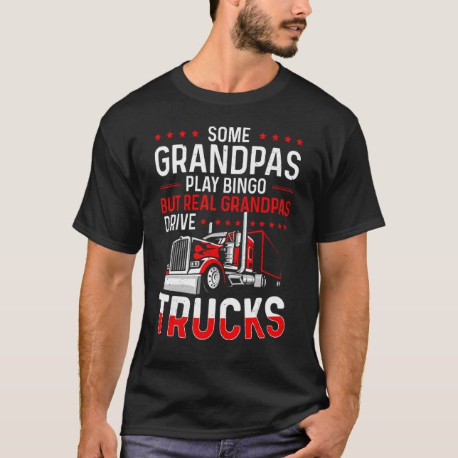 Mens Real Grandpas Drive Trucks Truck Driver Gran T-Shirt (Vorderseite)