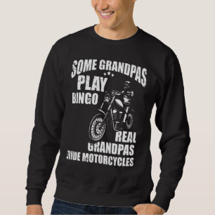 Mens Real Grandpas Ride Motorrad Biker Granddad Sweatshirt