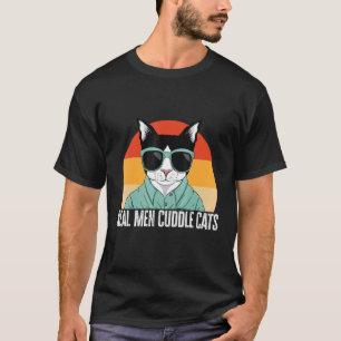 Mens Real Men Cuddle Katzen Vintage Mens Katzenkat T-Shirt