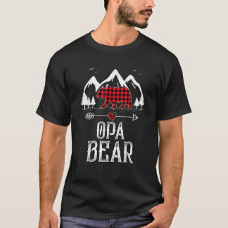 Mens Red Kariert Opa Bear Matching Family Pajama C T-Shirt